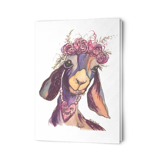 goat love lovers greeting card anniversary card valentines day romantic love allison luci allie for the soul