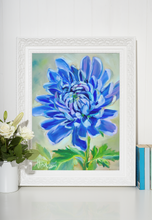 Load image into Gallery viewer, Chrysanthemum Blue/Purple Flower Art Print
