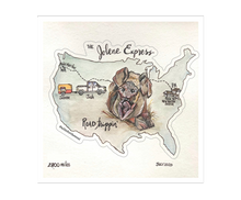 Load image into Gallery viewer, Jolene Cross Country Road Trip Pig Art Sticker
