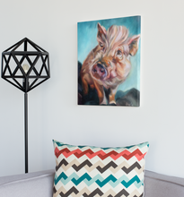 Load image into Gallery viewer, Penny Lane Pig Art Reproduction on Gallery Wrapped Canvas Print from Original Painting for Arthur&#39;s Acres Animal Sanctuary
