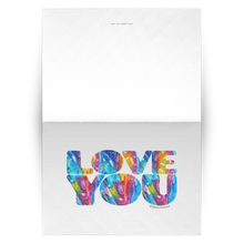 Load image into Gallery viewer, Love You Greeting Cards with Abstract Original Art -Set of 10, 30, 50
