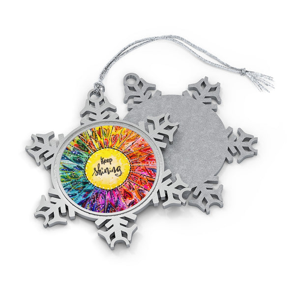 Keep Shining Pewter Snowflake Ornament