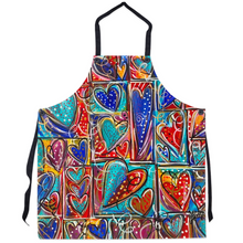 Load image into Gallery viewer, full of love kitchen apron artist apron gardening heart art allie for the soul
