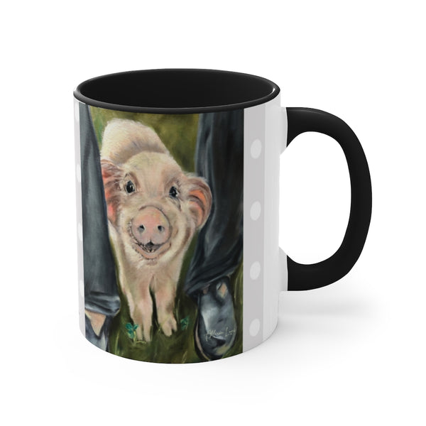 Baby Piglet Accent Coffee Mug, 11oz - 2 Colors