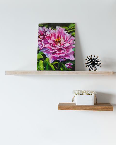 Live Life in Full Bloom - Peony Oil Painting - 8x10