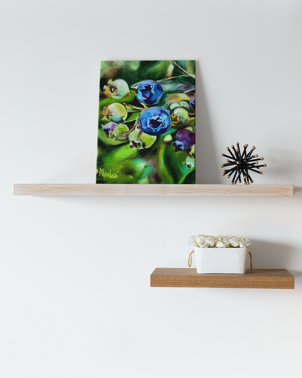 Blueberry Girl Blueberries Gallery Wrapped CANVAS Print