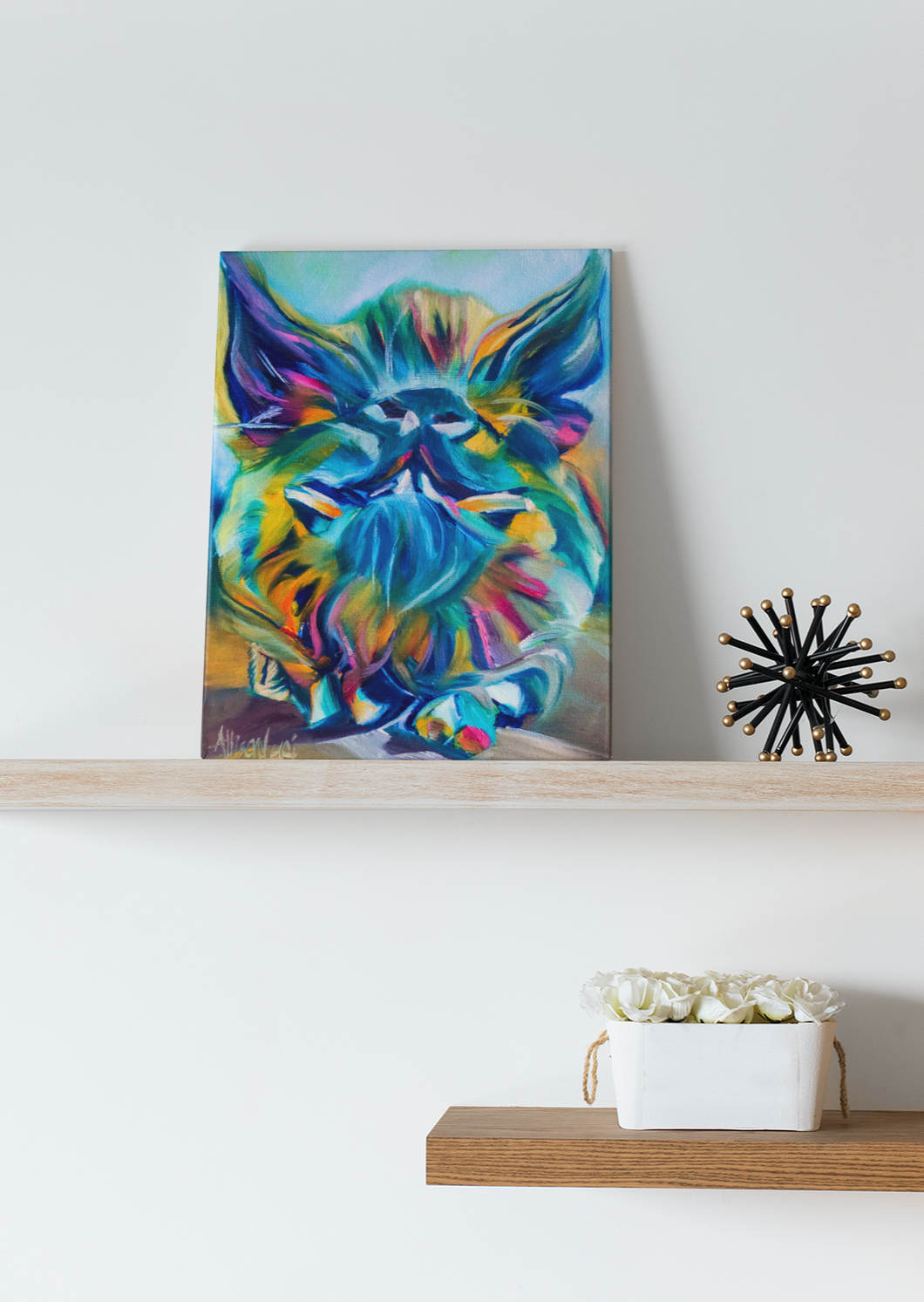 colorful bold bright modern art pig gallery wrapped canvas farm art allison luci arthurs acres animal sanctuary contemporary alla prima art
