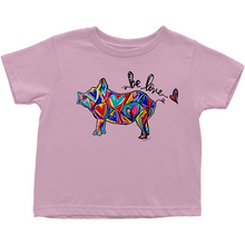 Load image into Gallery viewer, Be Love, Spread Love Pig Shape Heart Art T-Shirt (Toddler Sizes) - 3 Colors
