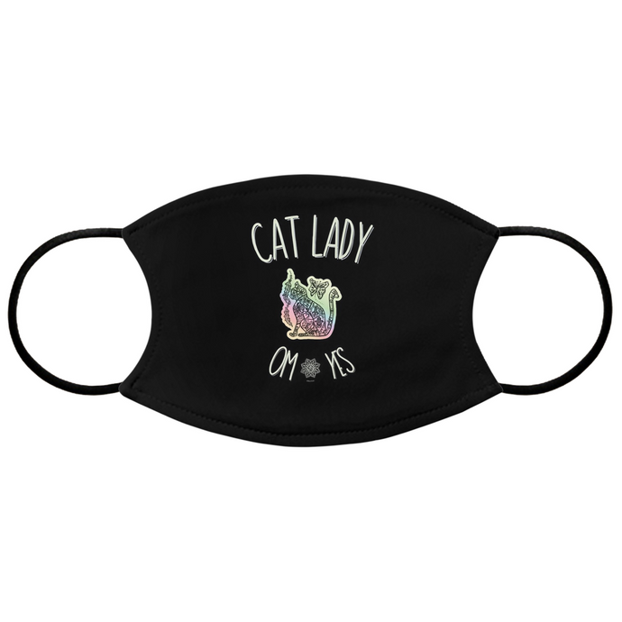 Cat Lady OM Yes! Spiritual Cat Mom Face Mask with a Little Namaste