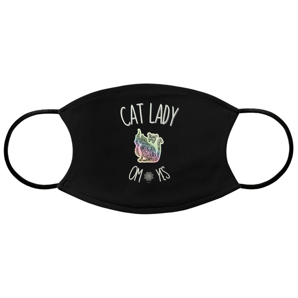 Cat Lady OM Yes! Spiritual Cat Mom Face Mask with a Little Namaste