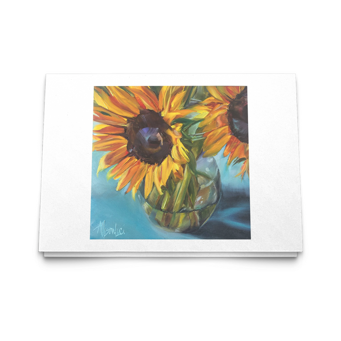 Sunflower Greeting Cards from Original Art; Set of 10, 30, 50