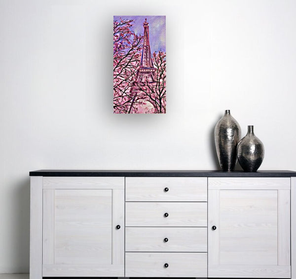 Paris in Spring Eiffel Tower Gallery Wrapped Canvas