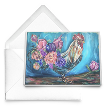 Load image into Gallery viewer, Floral Chicken Art Greeting Cards; Set of 10, 30, 50
