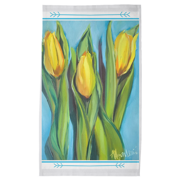 yello tulip kitchen towel tea towel allison luci 