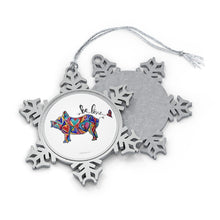 Load image into Gallery viewer, Piggie Be Love Pewter Snowflake Ornament
