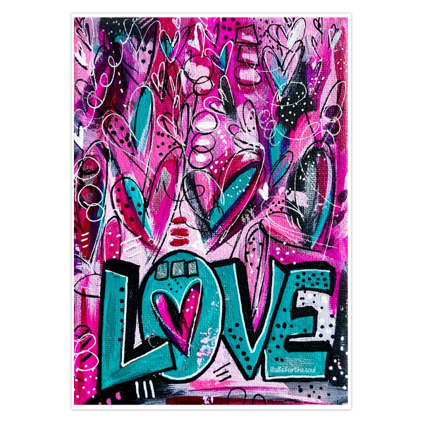 Graffiti LOVE Greeting Card - 1 or 5-Pack