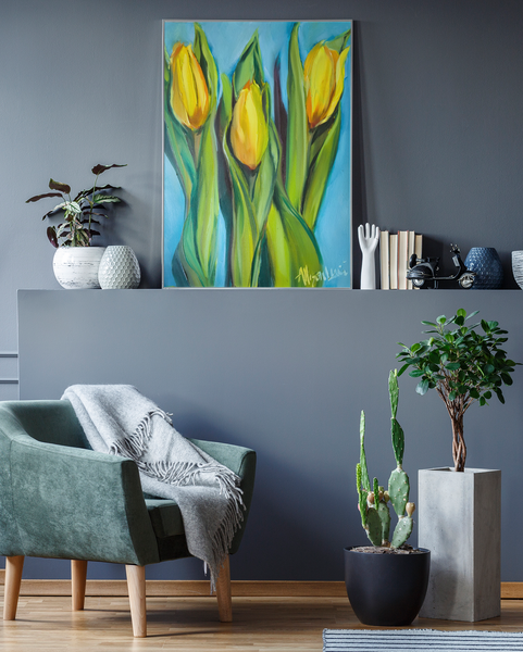 Bright Tulips Gallery Wrapped Canvas