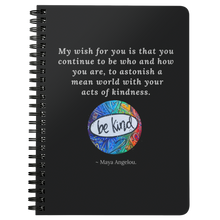 Load image into Gallery viewer, Wishes of Kindness Notebook/Journal Maya Angelou Quote
