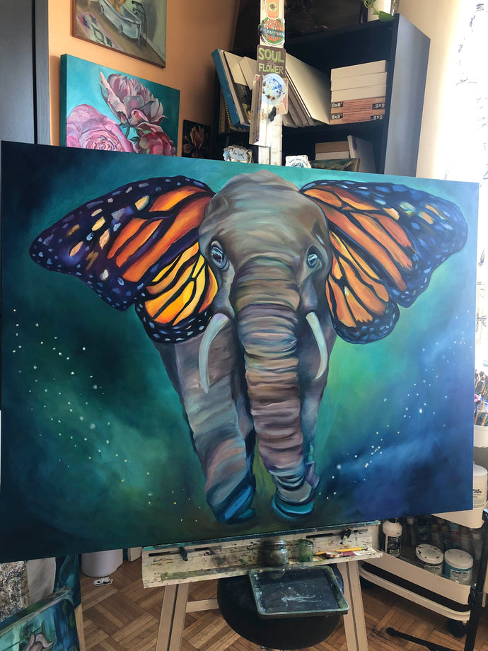 Original Oil Painting 36” x 48” “On the Wings of Change”