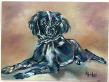 Load image into Gallery viewer, Serious Blue Dog Original 9” x 12”
