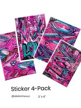 Load image into Gallery viewer, LOVE 4-Pack of Stickers - Mixed Designs
