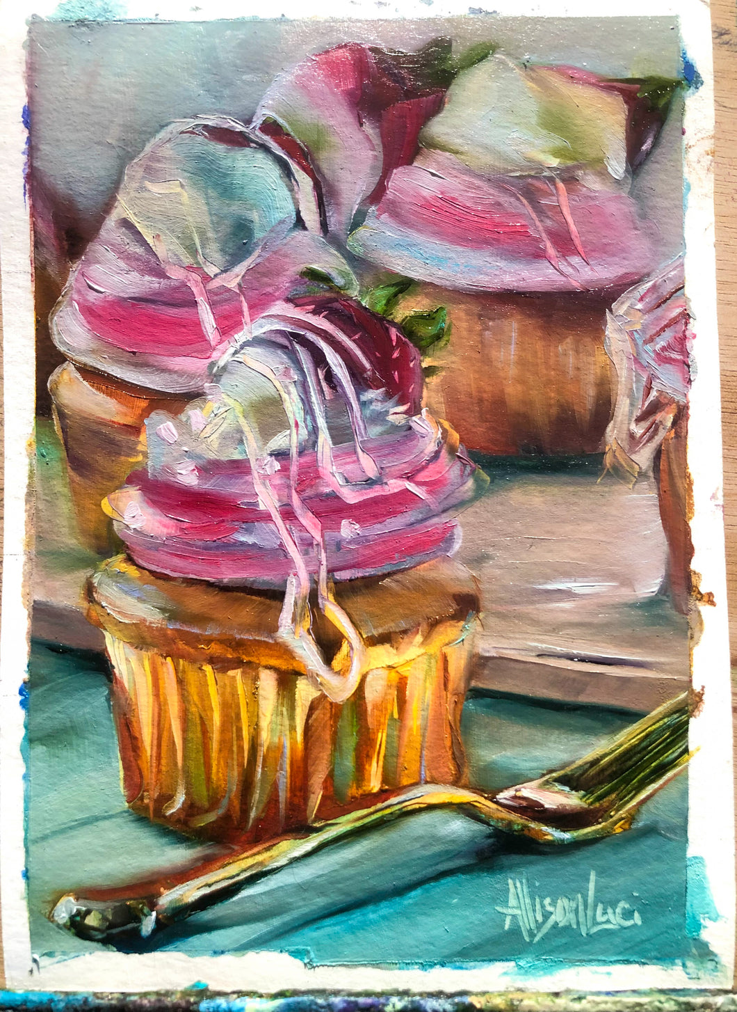 Sometimes You Just Need a Cupcake Original Oil Painting 5