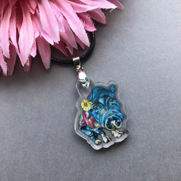 Art on a Necklace - Grandma Lucy Pig