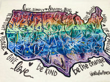 Load image into Gallery viewer, USA Rainbow Map 5”x7” Original Art
