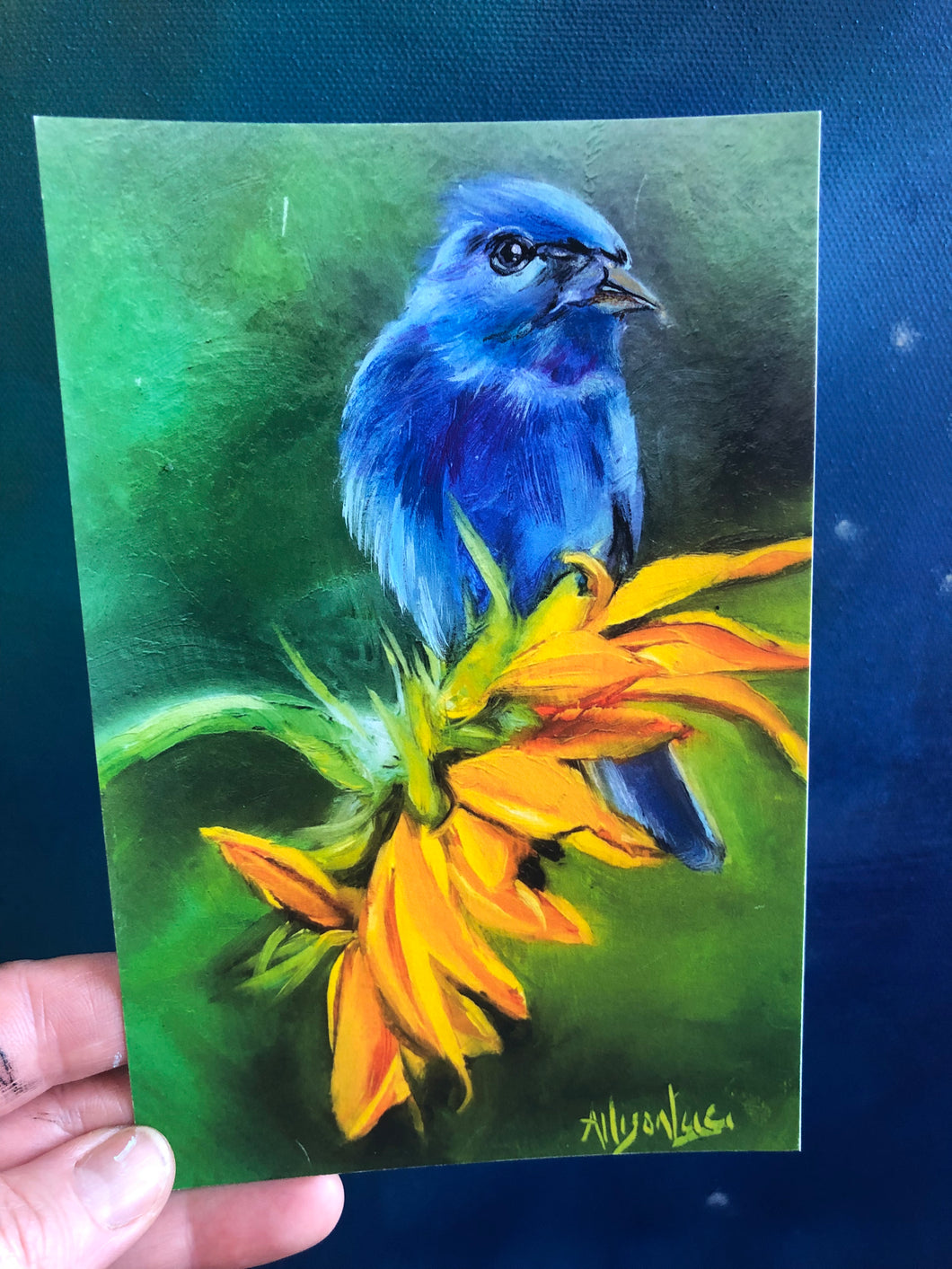 Sunflower and Bluebird 