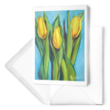 Load image into Gallery viewer, tulips greeting cards notecards set of 10 blank cards with envelopes with original art fro allison luci
