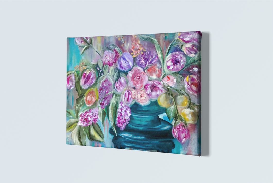 Give Yourself the Gift of Flowers Gallery Wrapped Canvas