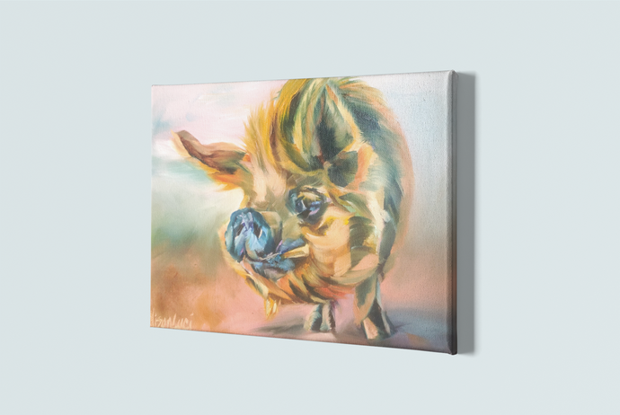 Pig Painting Hans2 Gallery Wrapped Canvas Print