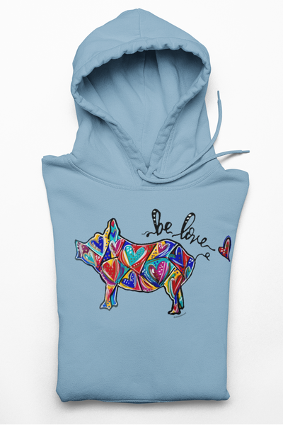 Be Love Pig Shaped Heart Art Hoodies (No-Zip/Pullover) - 5 Colors