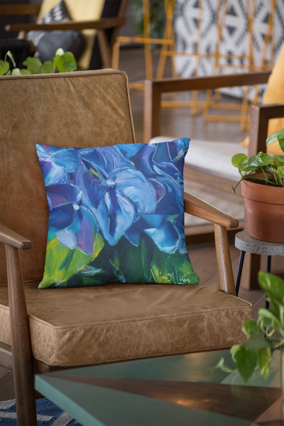 Hydrangea Painting Throw Pillow