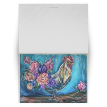 Load image into Gallery viewer, Floral Chicken Art Greeting Cards; Set of 10, 30, 50
