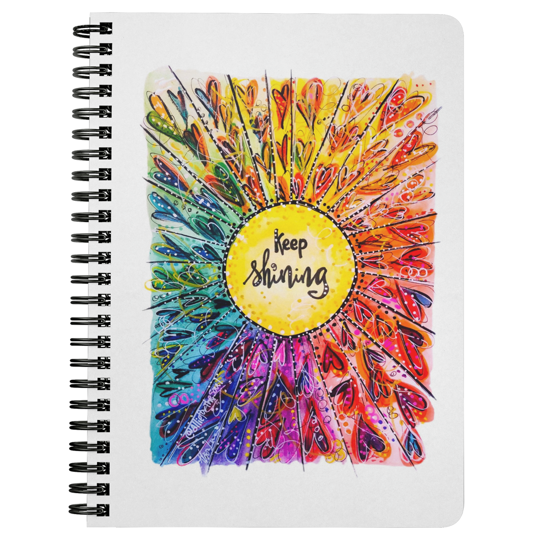 Keep Shining Rainbow Heart Art Journal Notebook