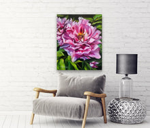 Load image into Gallery viewer, Peony Painting Live Life in Full Bloom Gallery Wrapped Canvas Print
