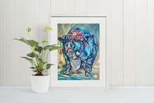 Load image into Gallery viewer, Pig art-painting whimisical home decor interior design allison luci frida kahlo inspired bold fun farm art
