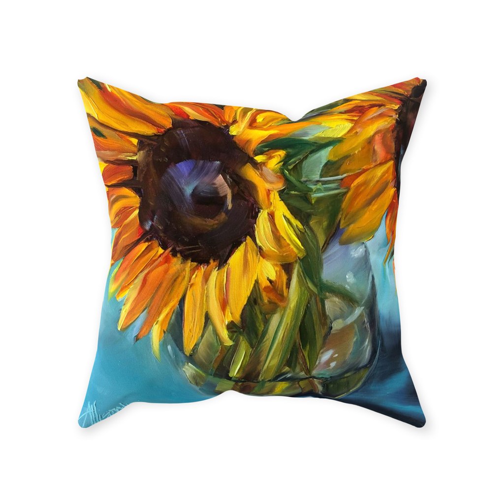 Sunflower Art Throw Pillow