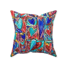 Load image into Gallery viewer, Colorful Heart Art Throw Pillow
