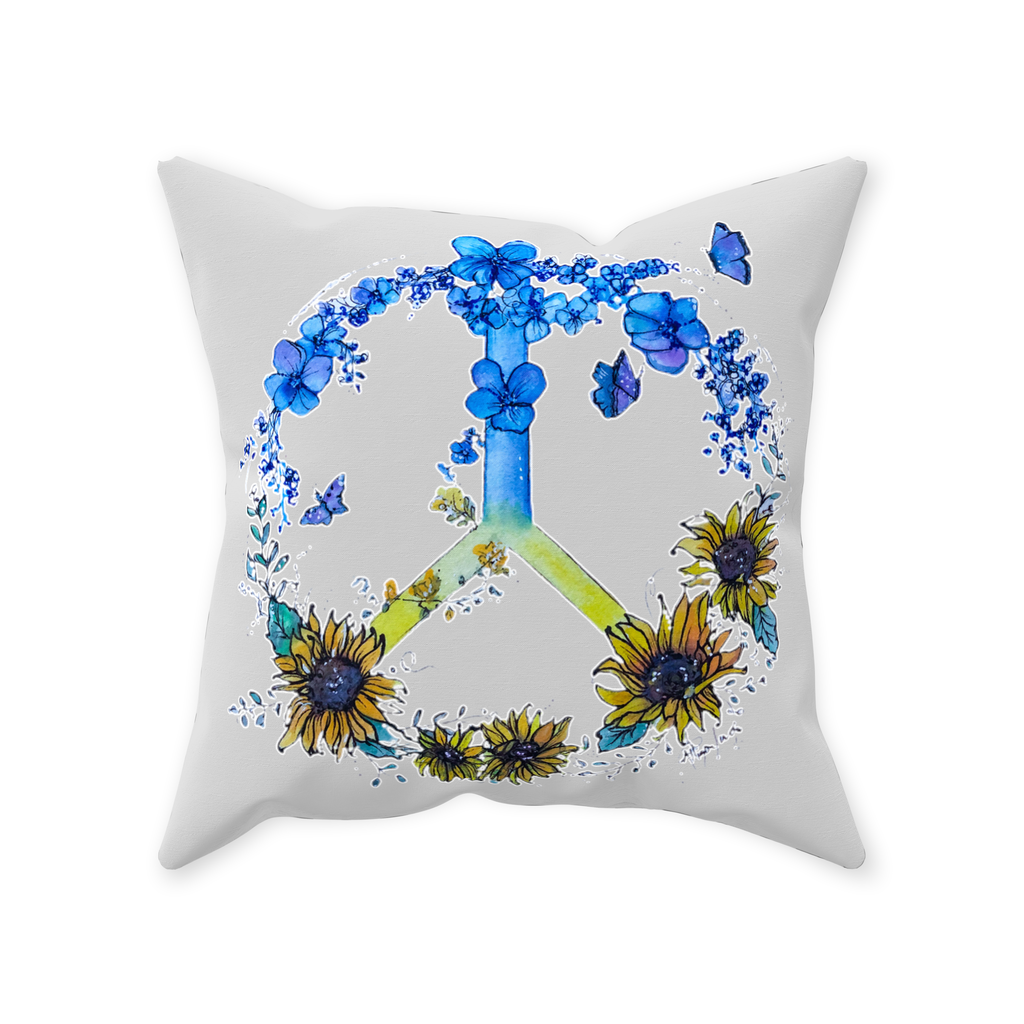Peace for Ukraine Throw Pillows - Front and Back