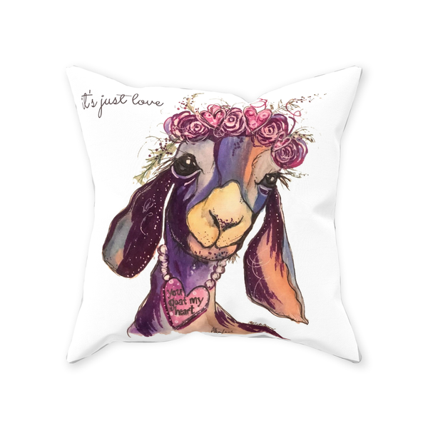 You Goat my Heart Throw Pillow With Flower Crown