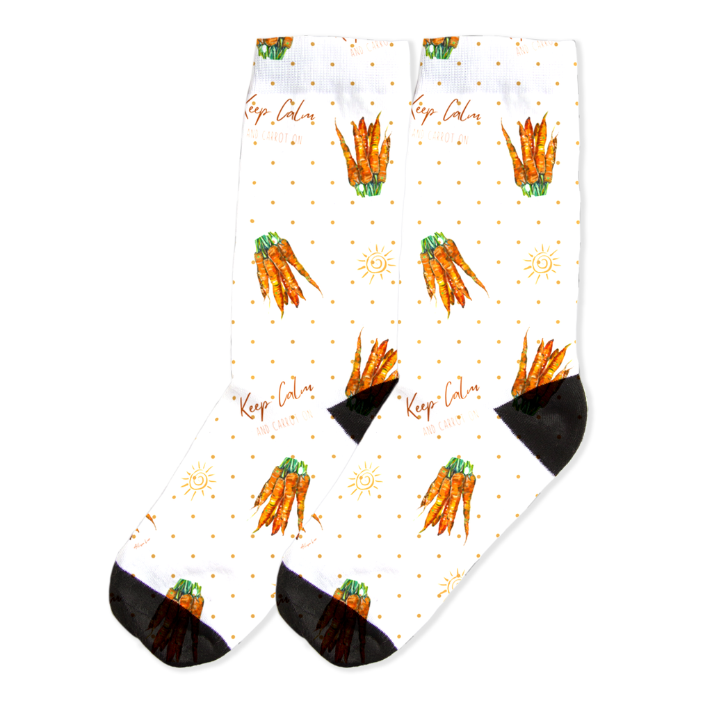 Keep Calm and Carrot On Socks