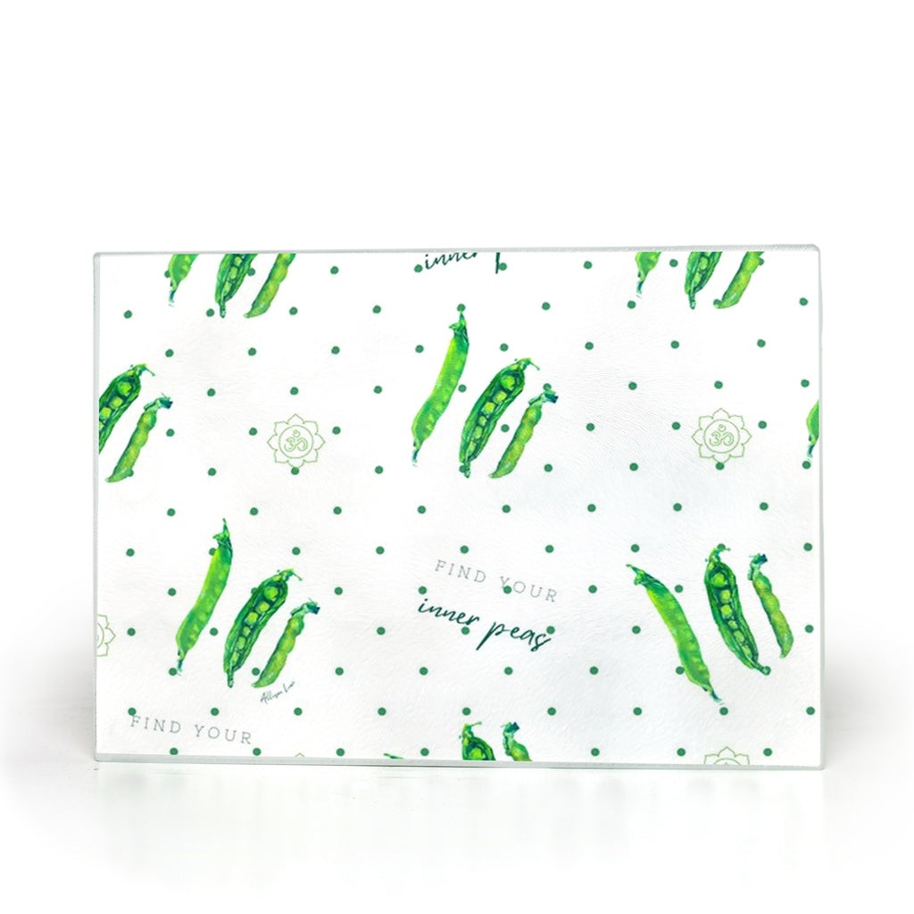 Find your Inner Peas Glass Cutting Board
