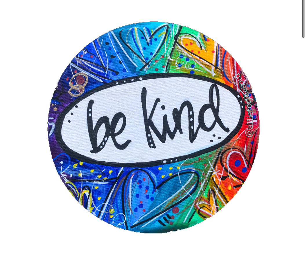 Be Kind Rainbow Heart Art Sticker