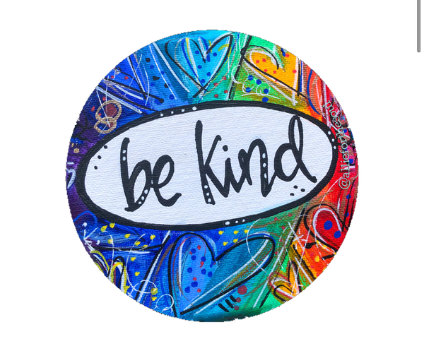 Be Kind Rainbow Heart Art Sticker