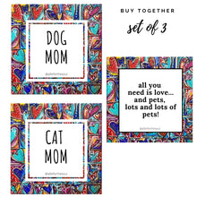 Load image into Gallery viewer, set of 3 magnets pet lover animal lovers dog mom cat mom love rainbow heart art allison luci allie for the soul
