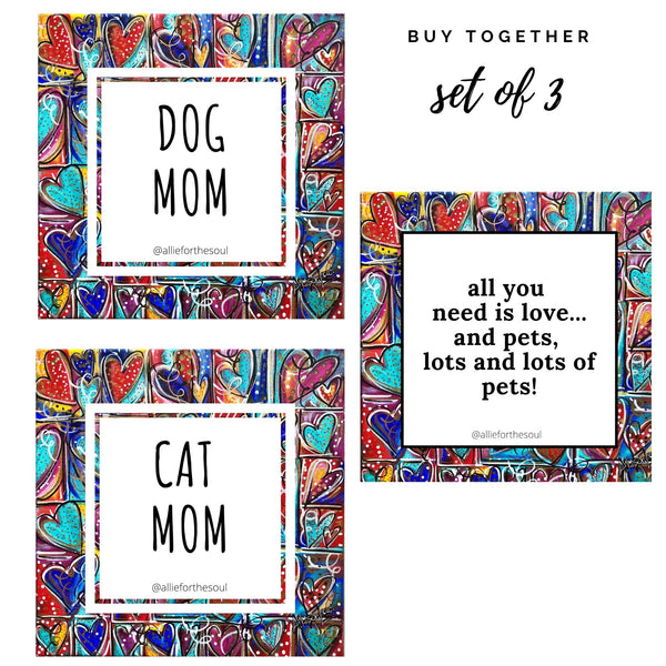 set of 3 magnets pet lover animal lovers dog mom cat mom love rainbow heart art allison luci allie for the soul
