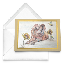 Load image into Gallery viewer, Jolene Pig Rescue Greeting Cards from Original Watercolor Painting; Set of 10, 30, 50

