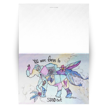 Load image into Gallery viewer, Inspirational Elephant Greeting Cards - Born to Stand Out; Set of 10, 30, 50
